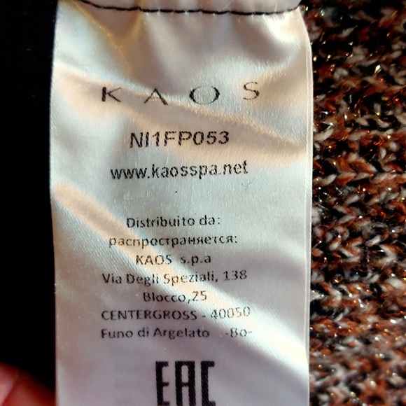 KAOS brown & black chunky knit oversized sweater, EU-XL, NWT - Picture 6 of 9